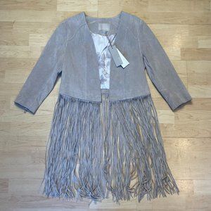 NWT Soia & Kyo Romie Suede Fringe Jacket Medium